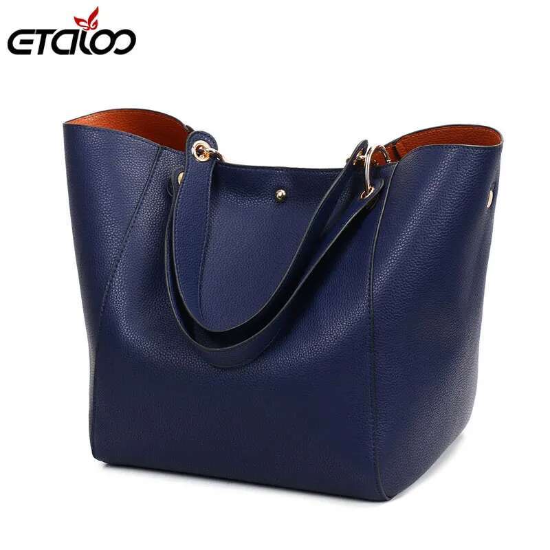 Leather Handbags Big Women Female Bags Trunk Tote Shoulder Bag High Quality Casual Ladies Large Bolsos 2Pcs/Set Fashion Soft