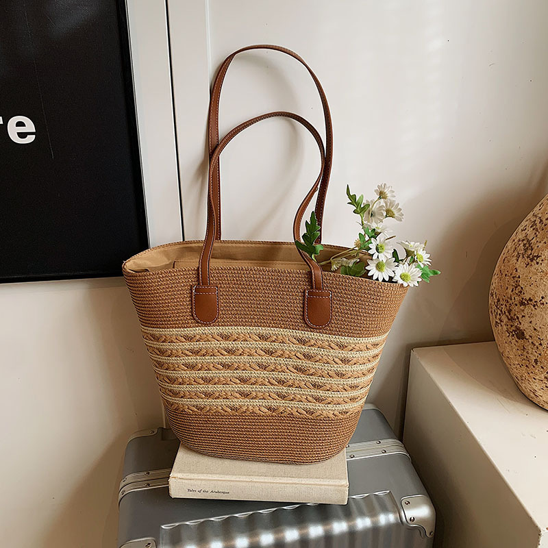 Straw woven for women's summer Instagram style 2025 new beach outdoor travel vacation large capacity shoulder bag #swissmilitary