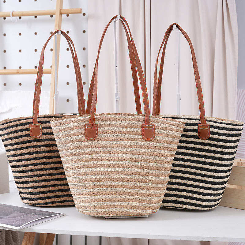 Commuting large capacity for women stylish versatile shoulder bag, summer beach vacation straw woven bag #swissmilitary