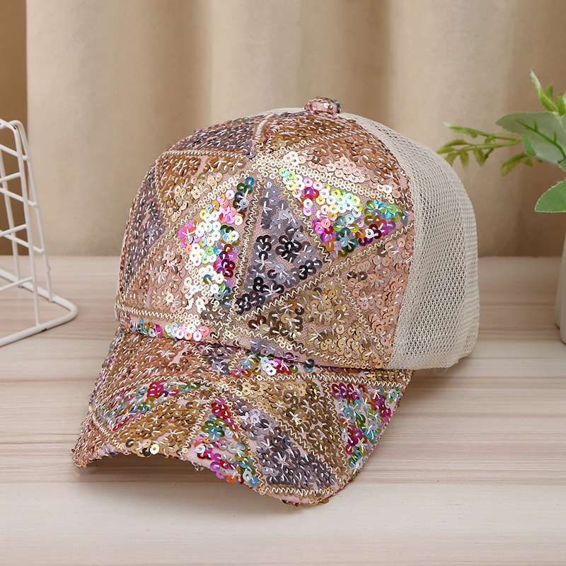 Summer sun hat fashion versatile sequins gradient baseball cap female street hip-hop wind breathable sun hat