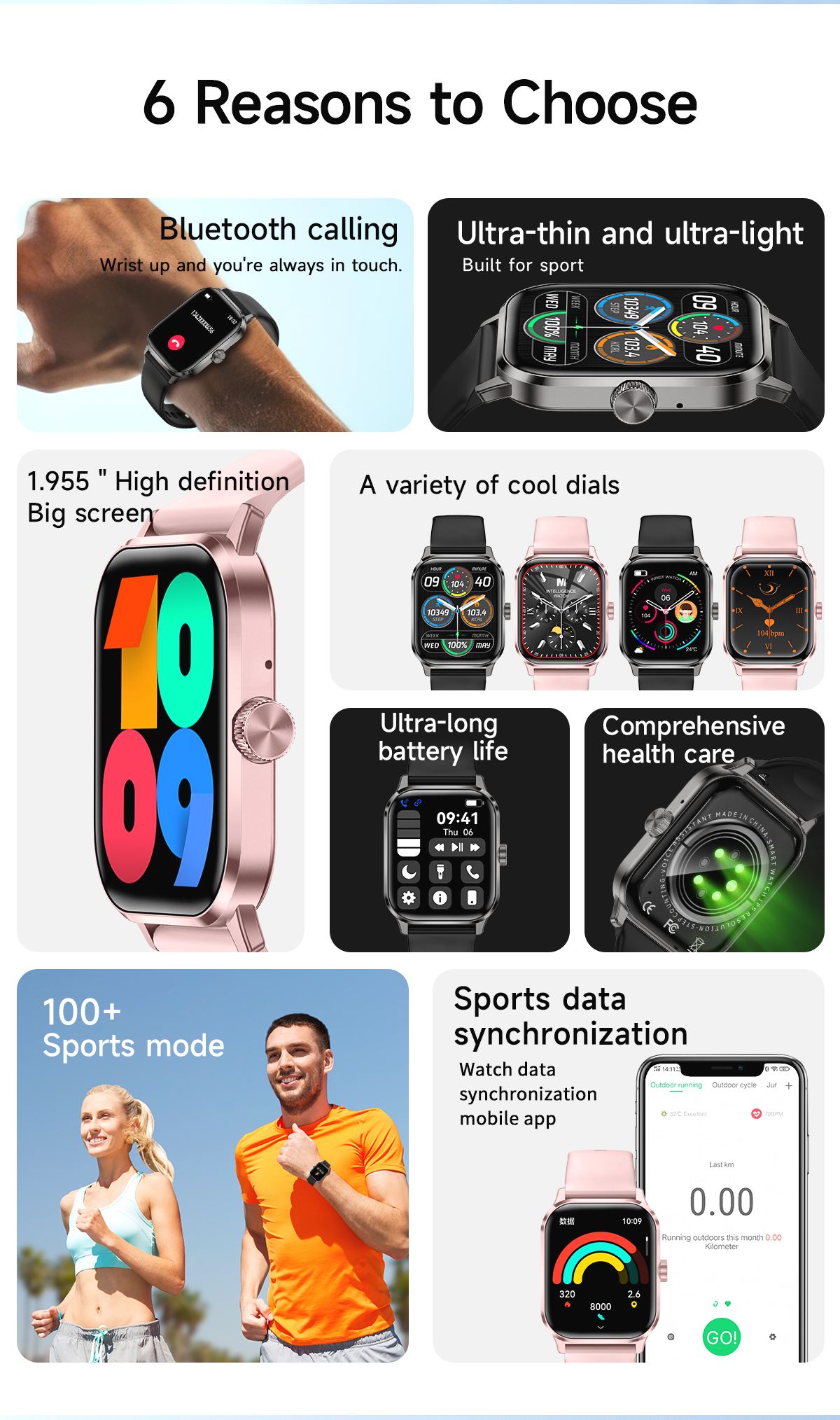 Sport Smart Watch ZW9MAX Fitness BT Call Reloj Smartwatch Health Wearable Sleep Monitor