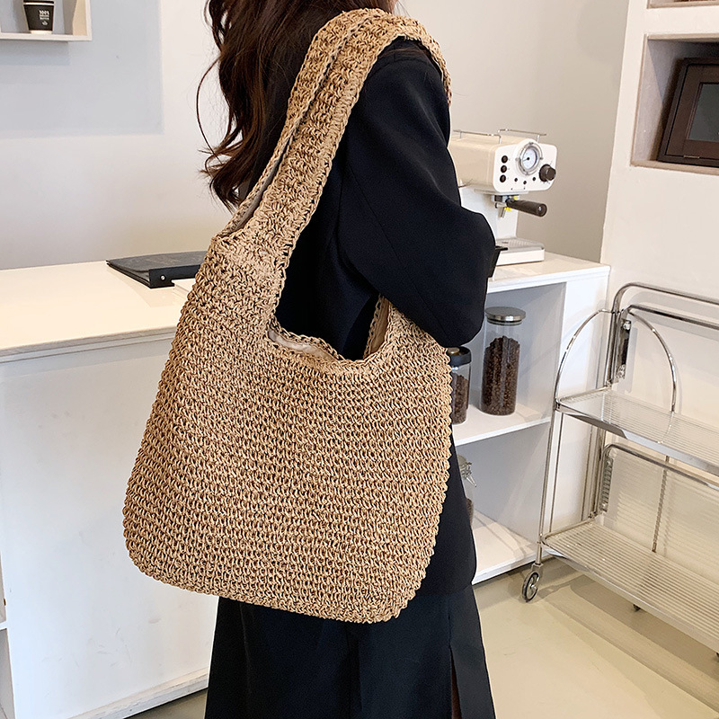 2025 new grass bag for women's summer vacation beach shoulder forest woven bag, large capacity #swissmilitary