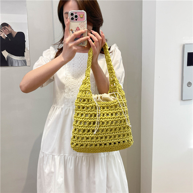 Weaving vegetable baskets, single shoulder handbags, 2025 summer new women's grass woven bags, beach vacations #swissmilitary