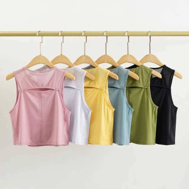 Dupe Sculpt Mesh Yoga Top Suitable for Women Loose Fitness Tailored Tank Top Fitness Sleeveless Hollow Running SweatshirtXJ250228