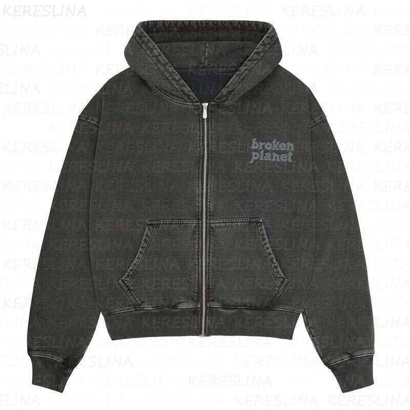 Street Autumn/Winter New Foam Printed Washed Outdated Hoodie Set