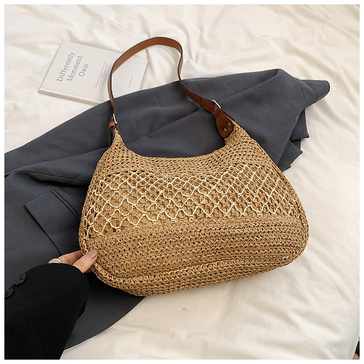 2025 New Fashionable Summer Commuter Straw Women's Trendy Large Capacity Crossbody Bag Casual Woven Beach Single Shoulder #swissmilitary