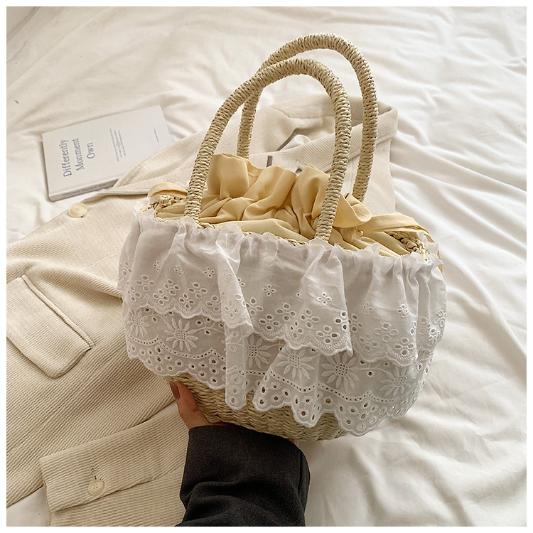 Weaving straw woven for women 2025 new summer versatile single shoulder beach vacation bag, high-end water bucket bag #swissmilitary