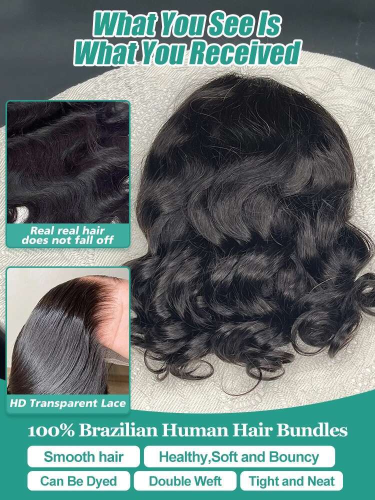 250% Transparent Short Bob Body Wave 13x4 Front Human Hair Wigs Brazilian Wavys 13x6 Lace Frontal 5x5 Closure Remy Wig