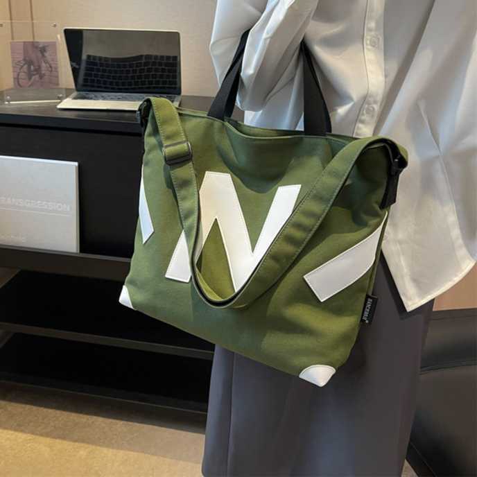 canvas bag, female Instagram style student bag, simple artistic crossbody bag, single shoulder women's bag, tote 250215