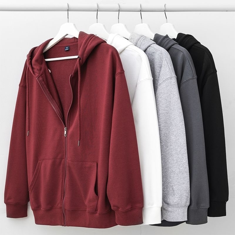 Trendy Burgundy Hooded Sportswear SpringSummer Mens Solid Color Zipper Open Knitted Sweater Retro Top Fashion 250226