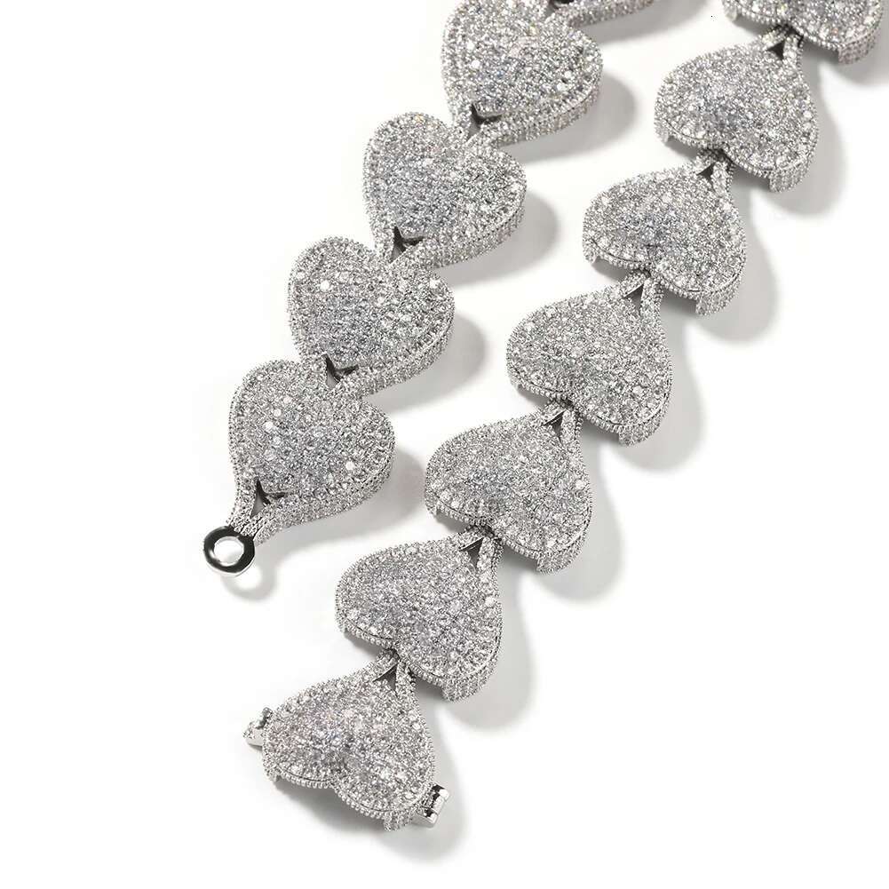 Uwin Heart Chain Necklaces For Women Full Pave Cubic Zirconia Iced Out Fashion Personalized Hiphop Jewelry Necklace Gifts