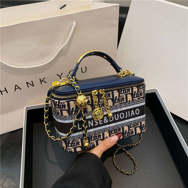 Women's Bags High end and niche designer printed box for women's new commuting single shoulder crossbody small square bag