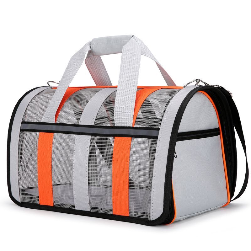 New Portable For Cats And Dogs Going With Hollowed Out Mesh Polyester Folding Outer Pet Bag