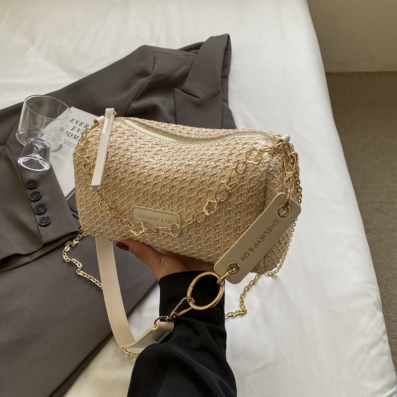 Spring summer super hot pillow women's 2025 new casual and stylish seaside vacation grass woven single shoulder crossbody bag #swissmilitary