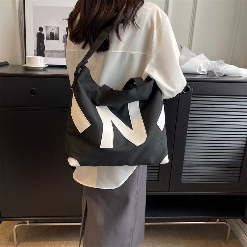canvas bag, female Instagram style student bag, simple artistic crossbody bag, single shoulder women's bag, tote 250215