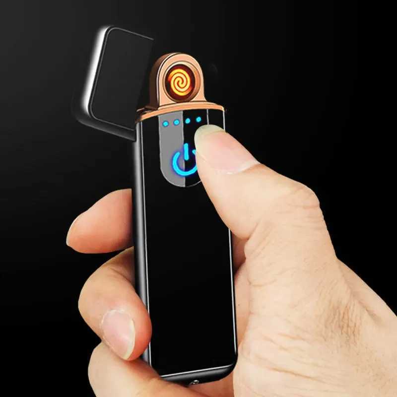 Electric Lighters Usb Rechargeable Windproof Lighters Touch Sensitive Switch Mini Lighter Plasma Lighter Smoking Accessories X250228
