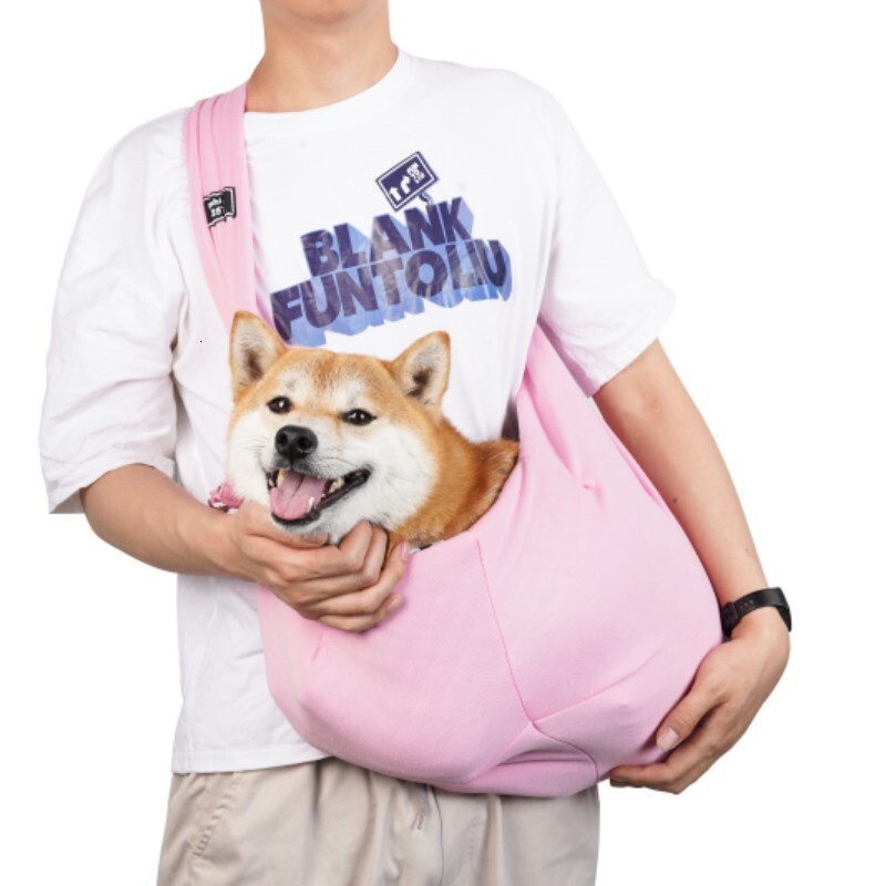 Crossbody breathable dog folding with large capacity pet supplies, portable cat bag for outdoor use