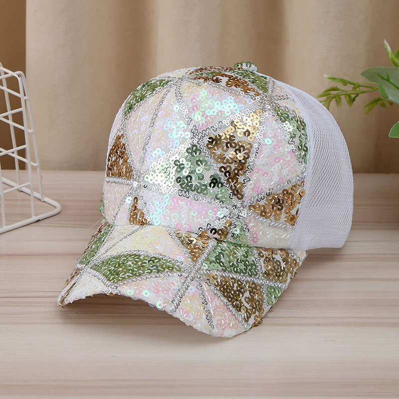 Summer sun hat fashion versatile sequins gradient baseball cap female street hip-hop wind breathable sun hat