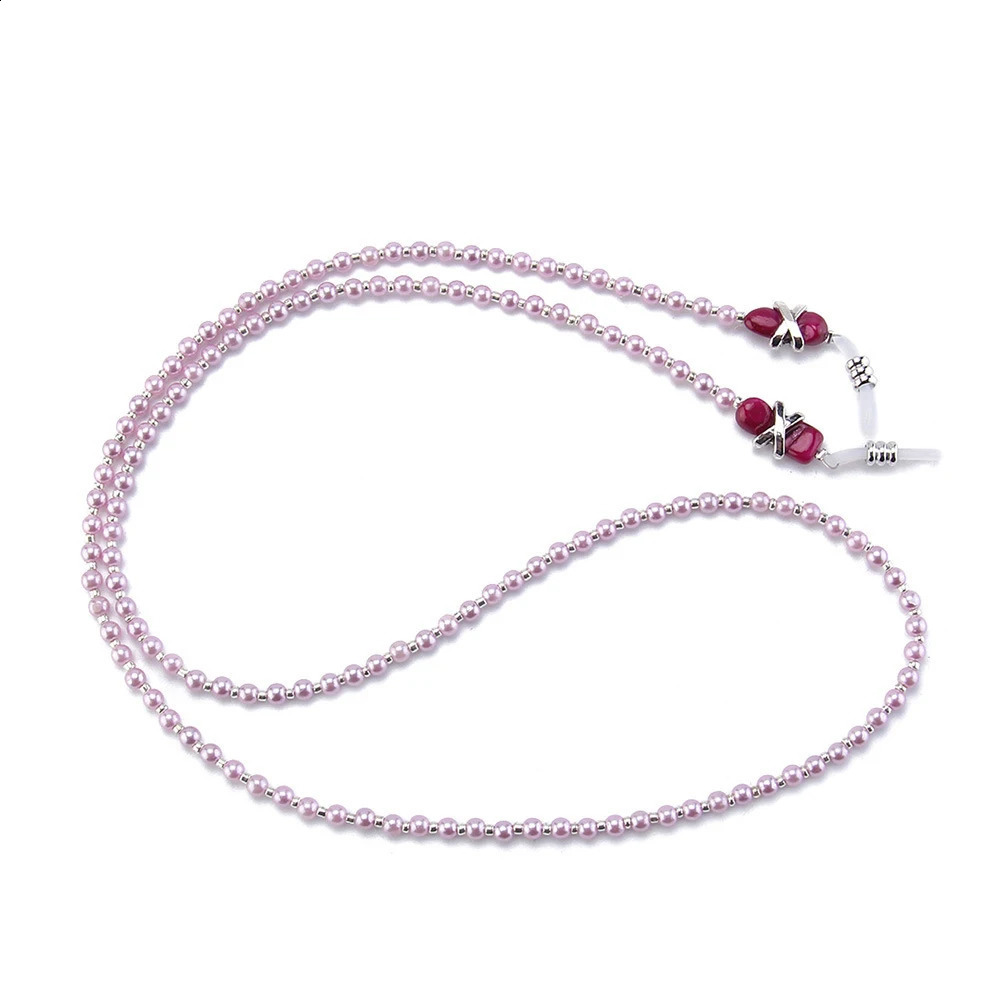 10pcs Imitation Pearl Beaded Women Girl Reading Spectacle Sunglasses Eyeglasses Cord Chain Glasses Anti Slip Holder C052 250221