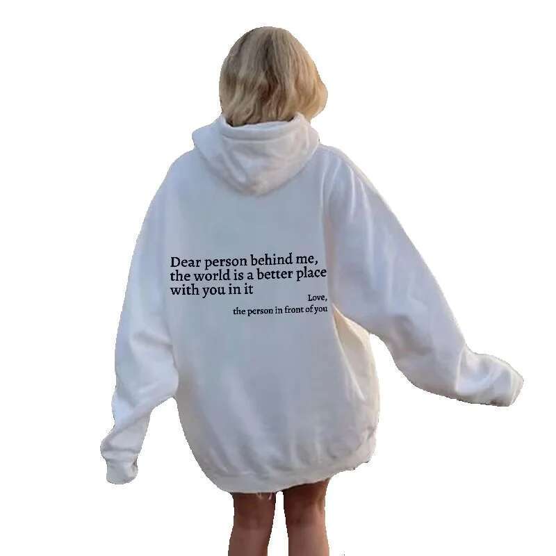 2024 Fall/Winter Fashion Women's Comfortable Print Pocket Drawstring Letter Pattern Hoodie