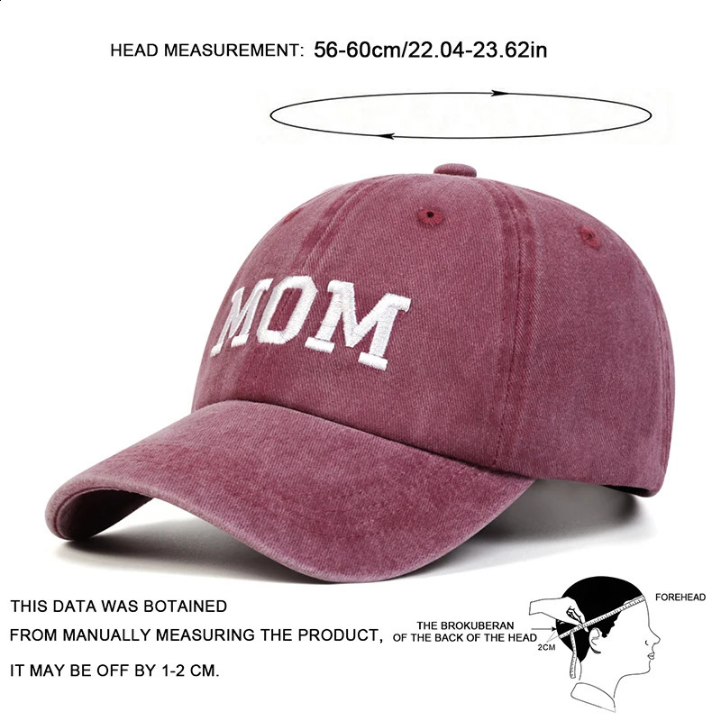Unisex DAD MOM Letter Embroidery Wash Baseball Caps Spring and Autumn Outdoor Adjustable Casual Hats Sunscreen Hat 250218