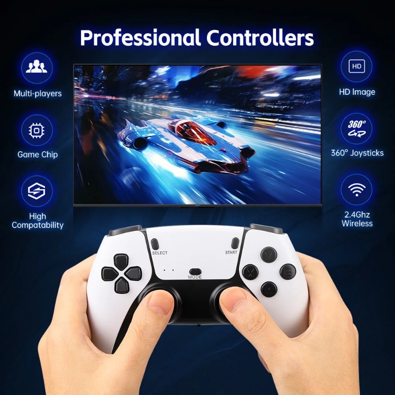 M15 4K gaming stick TV video game console 64G built-in 20000 retro handheld game consoles, high-definition video 2.4G dual wireless control