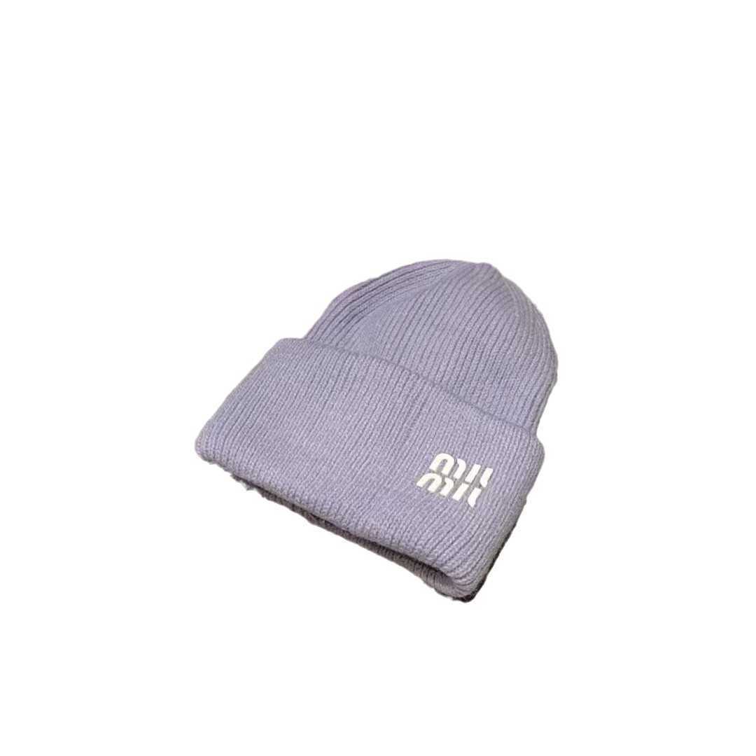 BeanieSkull Caps Miao Familys new rabbit hair knitted hat for women fashionable and versatile casual woolen hat with correct letters warm ear protecti