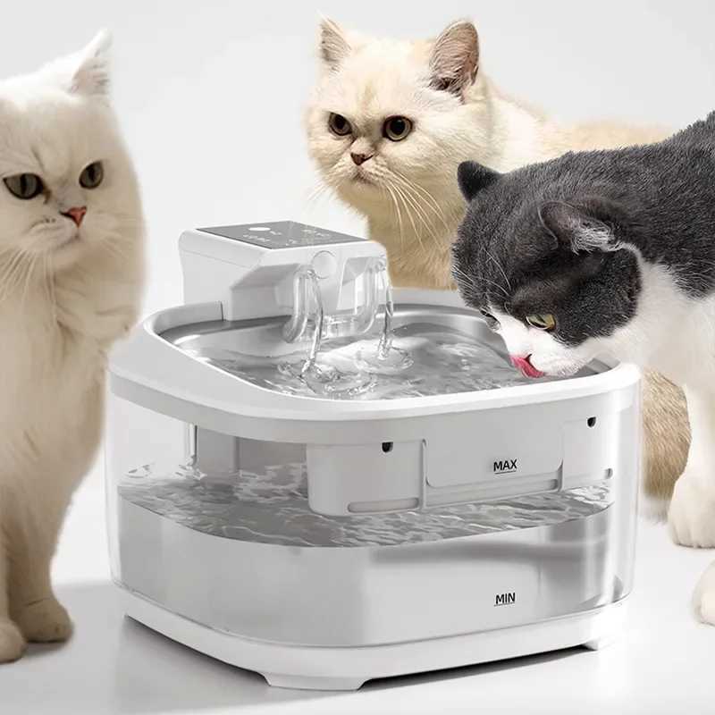 Wireless Cat Water Fountain 4.5L Pet Water Dispenser with Motion Sensor Built-in 4500mAh Battery Ultra Quiet Pet Water FeederC250228