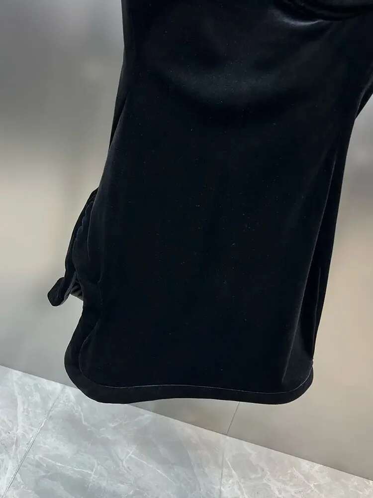 DEAT 2025 Spring Fashion Square Collar Dress Women's Sleeveless Veet Solid Color Zipper Split Dresses Female New 11Xx8165