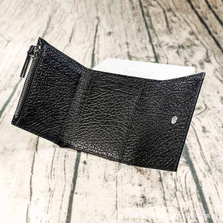 Classic wallet with loose change clip layer and cowhide leather four corner ing card bag