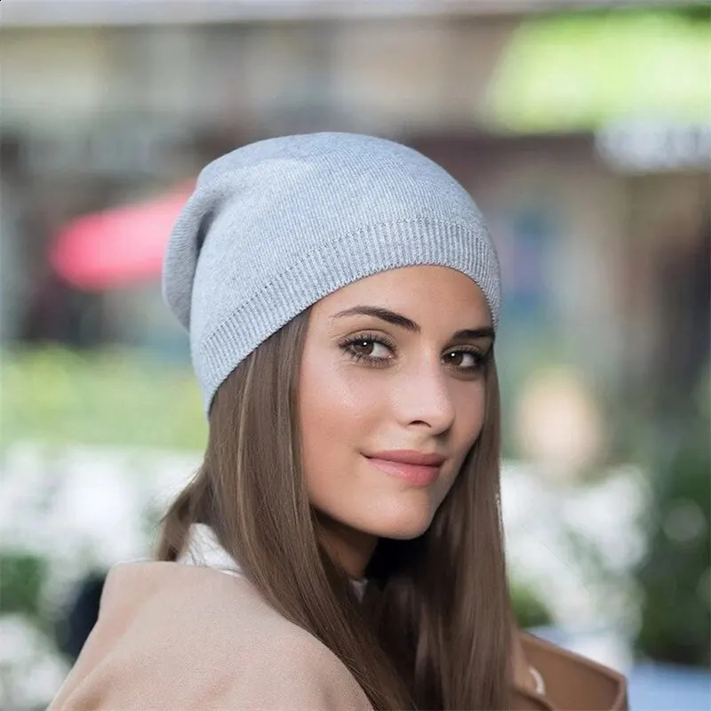 Autumn Winter Womens Hat Simple Soft Thin Knitted Hats Outdoor Warm Cold Proof Fashion Bonnet Cap 250221