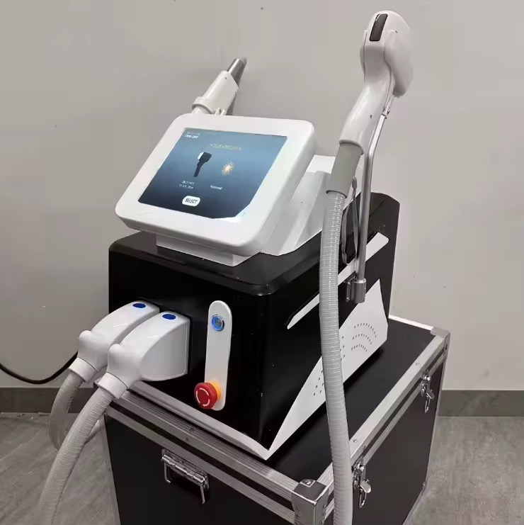 Portable 2 in 1 diode laser machine 4 wavelengths hair removal tattoo removal 3000W diode beauty instrument