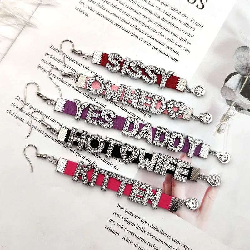 Sexy Personalized Custom Earrings for Women Girls Customized Name Letters wife Drop Fashion Jewelry Gift 250218