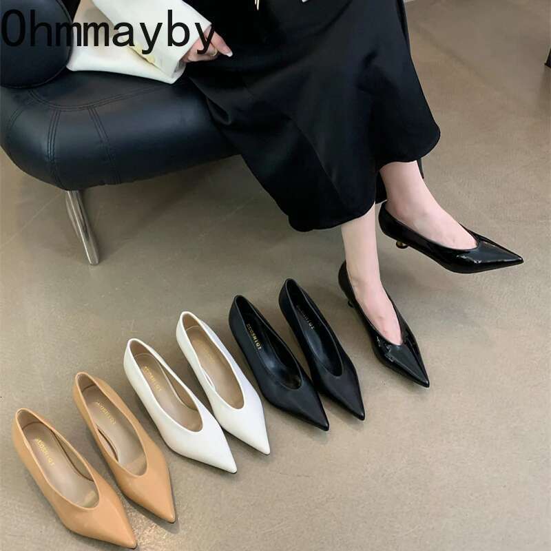 Designer Pointed Toe Women Pumps Fashion Shallow Slip On Spring Autumn Dancing Party Low Heel Shoes