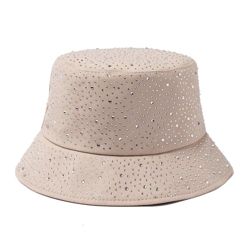 Shiny Full Diamond Colored Diamond Bucket Hat Light Lady Fisherman Cap Summer Fashion Sun Hats Sombrero Casual Basin Caps 250227