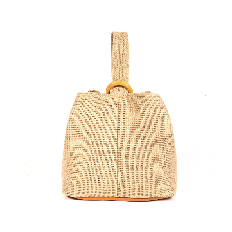 New ethnic style woven handbag en retro personality bucket women's bag