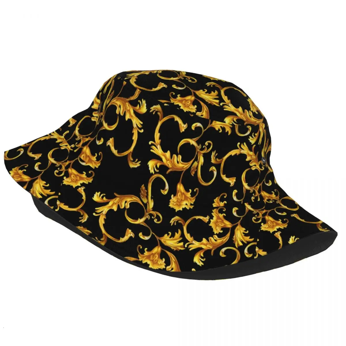 Woman Men Bob Hat Gold Baroque Bucket Hats Caps Birthday Gift Idea 250227