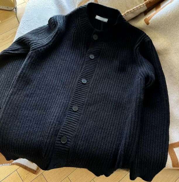 New Autumn And Winter Cashmere Knitted Cardigan Paired With Women's Medium To Long Loose College Style Sweater