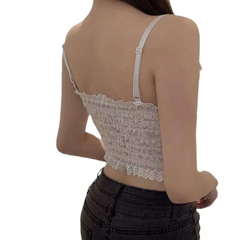 Xiaoxiangfeng sequins pure desire sexy camisole vest for women, worn internally externally, with chest cushion wrapped around the chest, beautiful bac