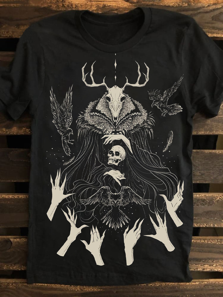 Designer Fashion Trend Free Shipping Summer 3D Printing Dark Series Youth Men's Casual Trend T-shirt Production