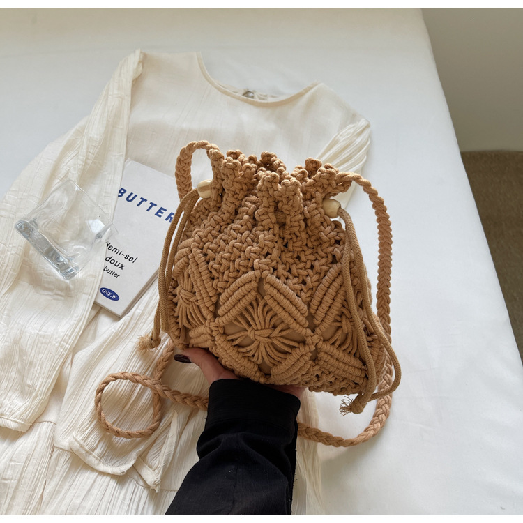 Weaving straw woven for women's spring and summer versatile 2025 new fashionable small popular crossbody bucket bag, beach bag #swissmilitary