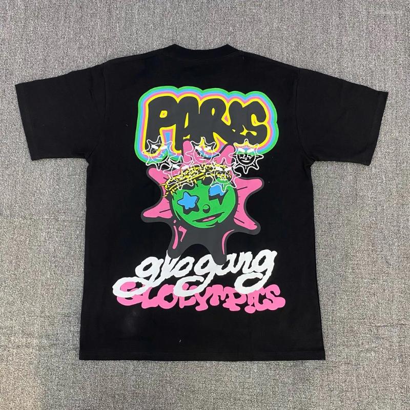 Men's T-Shirts American Hip Hop Glo Gang High Street Trendy Brand Designer Printed T-shirt 2025 Summer Cotton Casual Loose Unisex