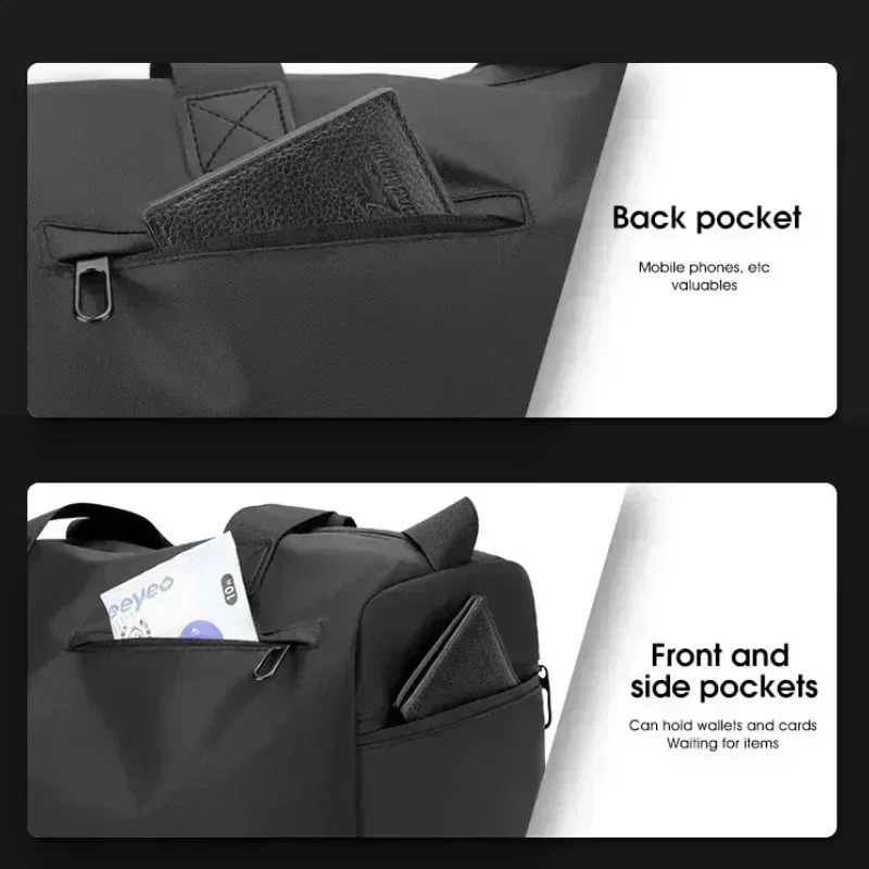 Zipper Large Capacity Oxford Travel Bags Solid Fitness Bags Thickened Fabric High Capacity Waterproof Luggage Sports Bags 250305