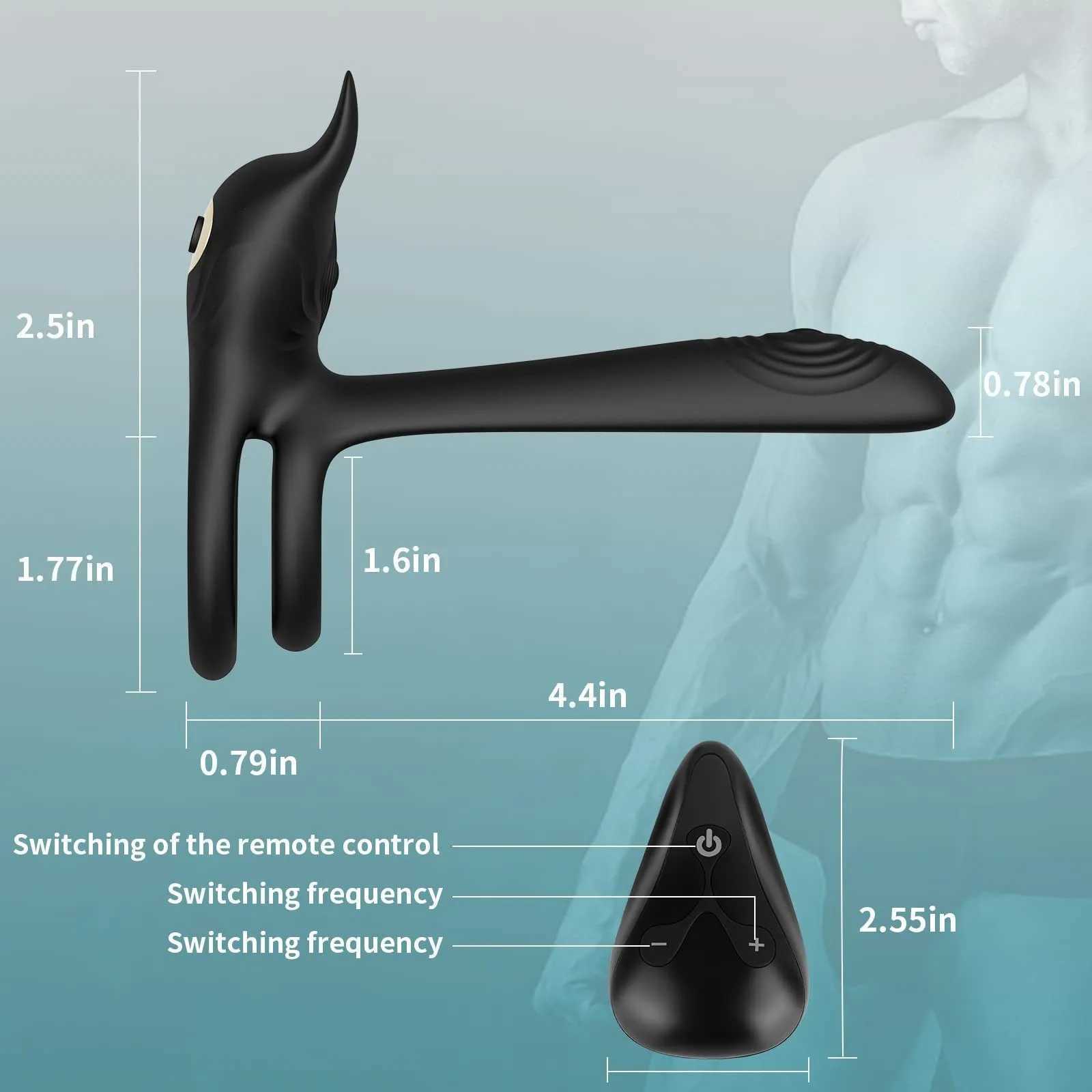 Wireless Remote Cock Penis Ring Vibrator Couple Vibrating Semen Lock Ring Stimulator Sex Toy For Men Delay Ejaculation Penis RingW250228