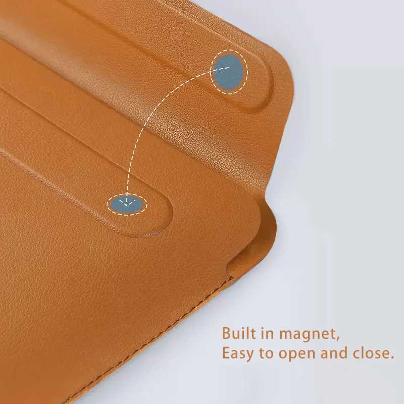 Laptop Bag For MacBook 2022 M2 Air 13 Case for M1 Pro 14.2 16 Inch Ultrathin Mouse Pad PU Leather Cover For Pro 13 Sleeve Z250224