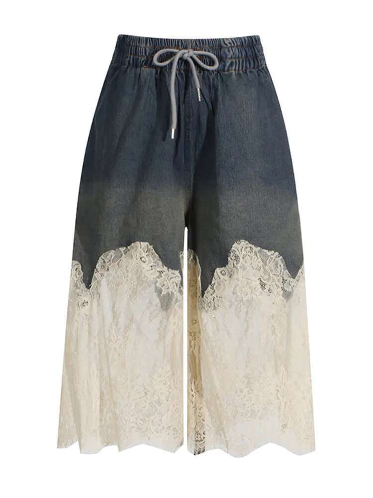 ZMEENNA Lace Patchwork Strapless Sleeveless Tops + Drawstring High Waist A-E Women's Pants 2024 Autumn Winter New Zm16