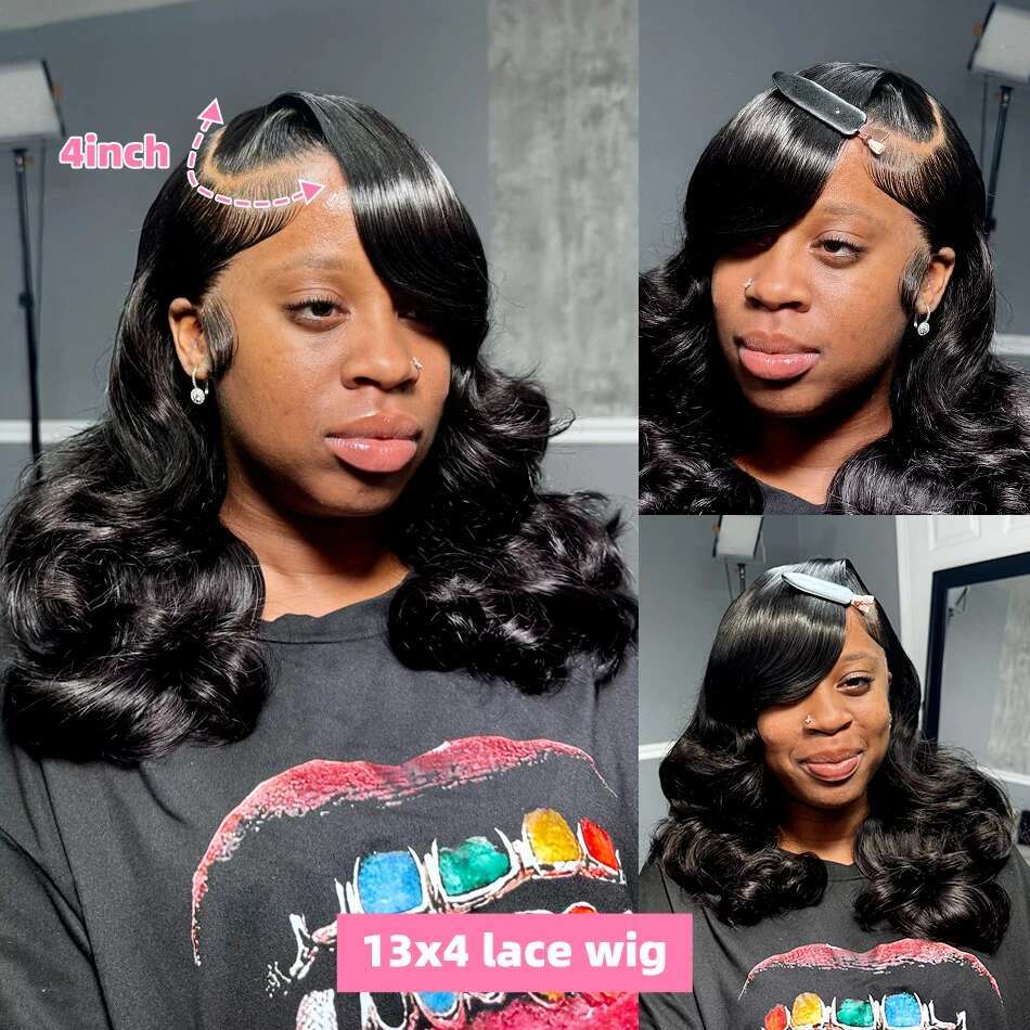 Brazilian Body Short Bob 13x6 HD Frontal 13x4 Transparent Front Human Hair Wigs Water Wave 5x5 Lace Closure Wig