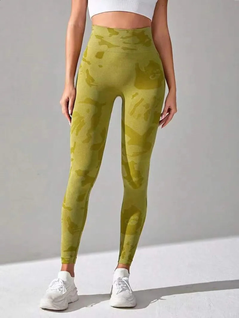 Camo Leopard Seamless Leggings Women Sport Yoga Pants Knitted Workout Fitness Gym Scrunch Leggings Active Running Wear 250226