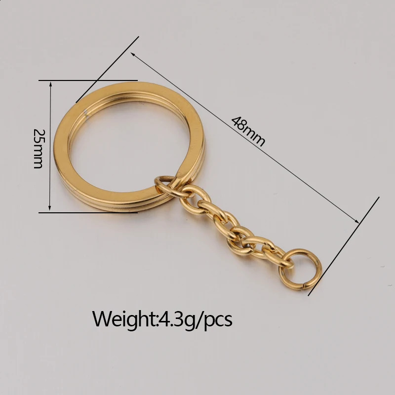 Fnixtar 20Pcs/Lot 304 Stainless Stee Key Chain Hanging Split Keyring With Extender Chain For DIY Making Keychains Punk Jewelry 250221