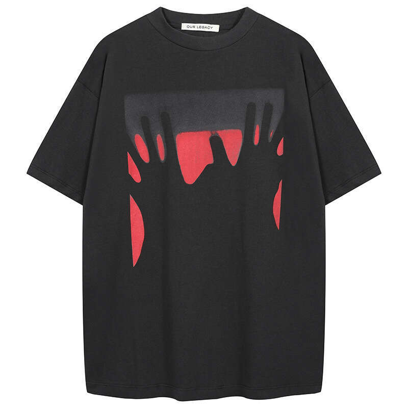 Small and niche fashion brand OURLEGACY ghost print loose short couple casual T-shirt half sleeved